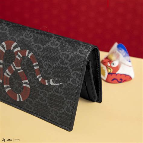 gucci web gg supreme long wallet|Gucci snake wallet men's.